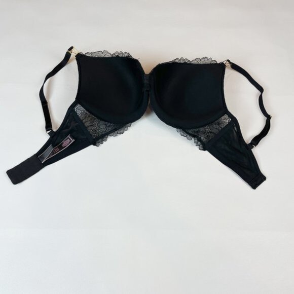 NWOT Victoria's Secret Bra 32DDD Very Sexy Uplift Plunge Black Lace B662 - Picture 4 of 7